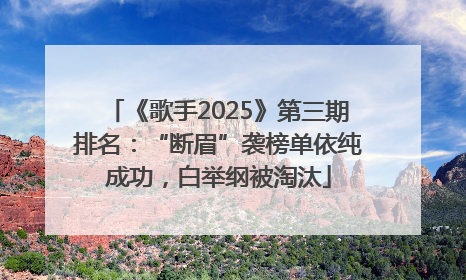 《歌手2025》第三期排名：“断眉”袭榜单依纯成功，白举纲被淘汰