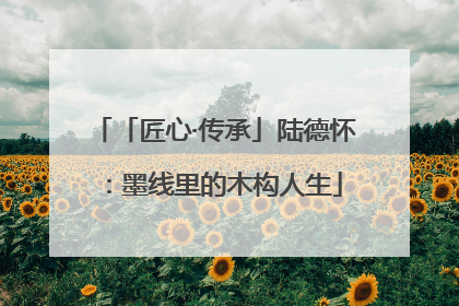 「匠心·传承」陆德怀：墨线里的木构人生