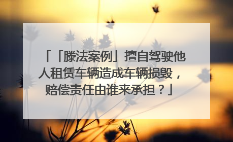 「滕法案例」擅自驾驶他人租赁车辆造成车辆损毁，赔偿责任由谁来承担？
