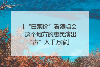 “白菜价”看演唱会，这个地方的惠民演出“声”入千万家
