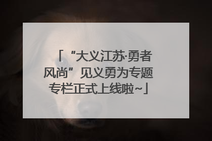 “大义江苏·勇者风尚”见义勇为专题专栏正式上线啦~