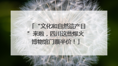 “文化和自然遗产日”来啦，四川这些爆火博物馆门票半价！