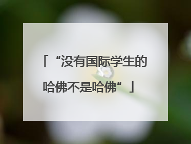 “没有国际学生的哈佛不是哈佛”