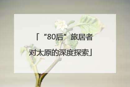 “80后”旅居者对太原的深度探索