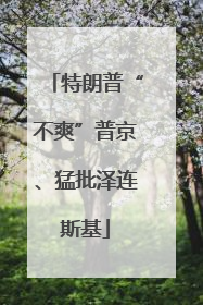 特朗普“不爽”普京、猛批泽连斯基
