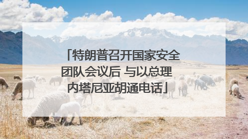 特朗普召开国家安全团队会议后 与以总理内塔尼亚胡通电话