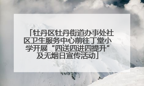 牡丹区牡丹街道办事处社区卫生服务中心前往丁堂小学开展“四送四进四提升”及无烟日宣传活动