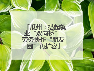 瓜州：搭起就业“双向桥” 劳务协作“朋友圈”再扩容