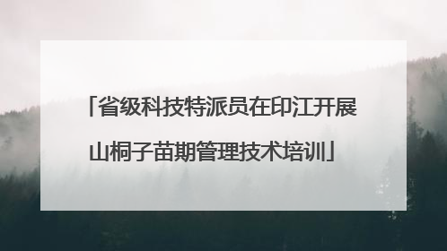 省级科技特派员在印江开展山桐子苗期管理技术培训