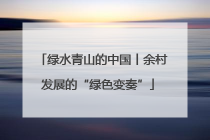 绿水青山的中国丨余村发展的“绿色变奏”