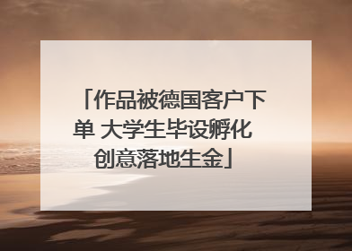 作品被德国客户下单 大学生毕设孵化创意落地生金