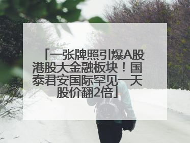 一张牌照引爆A股港股大金融板块！国泰君安国际罕见一天股价翻2倍