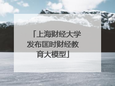 上海财经大学发布匡时财经教育大模型