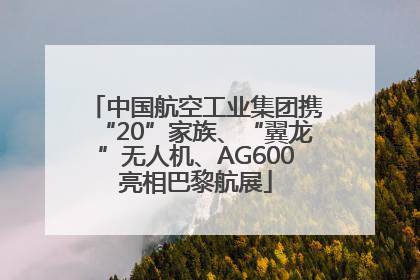 中国航空工业集团携“20”家族、“翼龙”无人机、AG600亮相巴黎航展