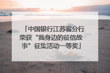 中国银行江苏省分行荣获“我身边的征信故事”征集活动一等奖