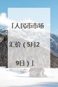 人民币市场汇价（5月29日）