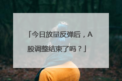 今日放量反弹后，A股调整结束了吗？