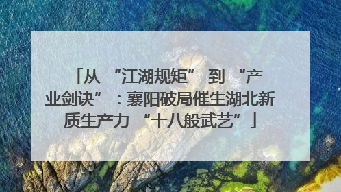 从 “江湖规矩” 到 “产业剑诀”：襄阳破局催生湖北新质生产力 “十八般武艺”