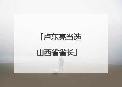 卢东亮当选山西省省长