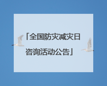 全国防灾减灾日咨询活动公告