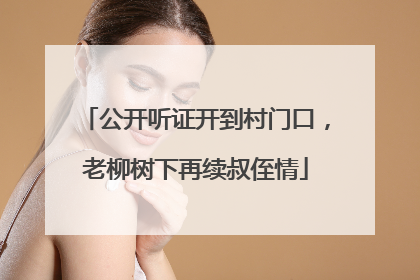 公开听证开到村门口，老柳树下再续叔侄情