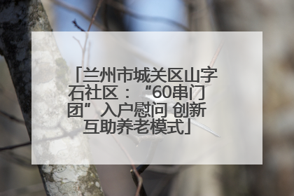 兰州市城关区山字石社区：“60串门团”入户慰问 创新互助养老模式