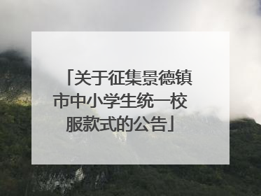 关于征集景德镇市中小学生统一校服款式的公告