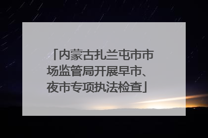 内蒙古扎兰屯市市场监管局开展早市、夜市专项执法检查