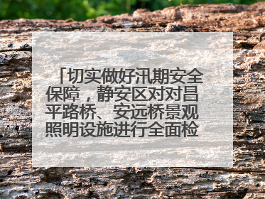 切实做好汛期安全保障，静安区对对昌平路桥、安远桥景观照明设施进行全面检查与维护