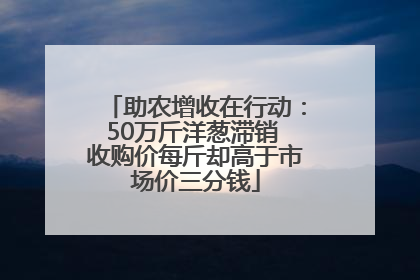 助农增收在行动：50万斤洋葱滞销 收购价每斤却高于市场价三分钱