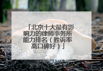 北京十大最有影响力的律师事务所能力排名（胜诉率高口碑好）