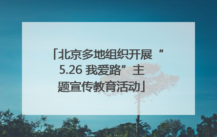 北京多地组织开展“5.26 我爱路”主题宣传教育活动