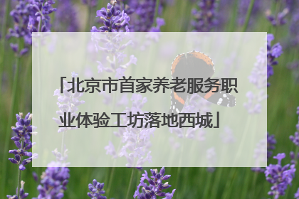 北京市首家养老服务职业体验工坊落地西城