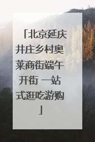 北京延庆井庄乡村奥莱商街端午开街 一站式逛吃游购