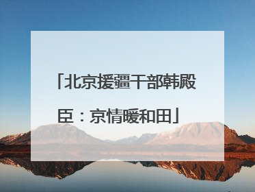 北京援疆干部韩殿臣：京情暖和田
