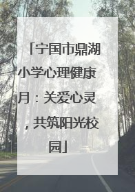 宁国市鼎湖小学心理健康月：关爱心灵，共筑阳光校园