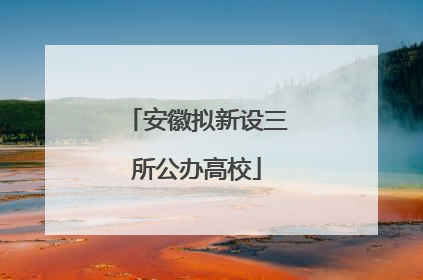 安徽拟新设三所公办高校