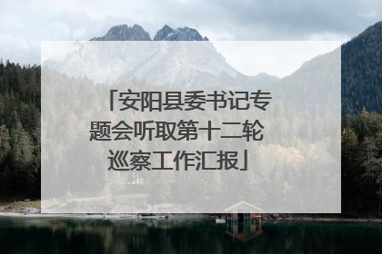 安阳县委书记专题会听取第十二轮巡察工作汇报