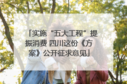 实施“五大工程”提振消费 四川这份《方案》公开征求意见