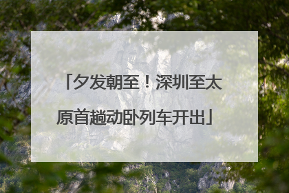 夕发朝至！深圳至太原首趟动卧列车开出