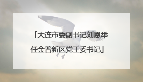 大连市委副书记刘恩举任金普新区党工委书记