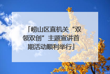 崂山区直机关“双领双创”主题宣讲首期活动顺利举行