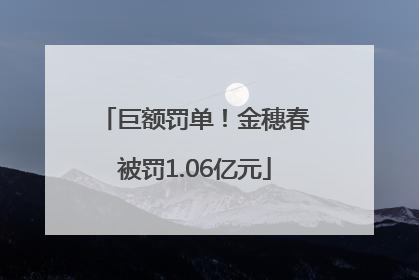 巨额罚单！金穗春被罚1.06亿元