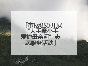 市枢纽办开展“大手牵小手 爱护母亲河”志愿服务活动