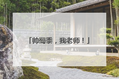 帅蜀黍，我老师！