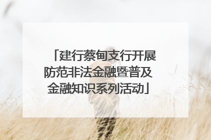 建行蔡甸支行开展防范非法金融暨普及金融知识系列活动