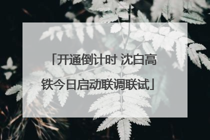 开通倒计时 沈白高铁今日启动联调联试