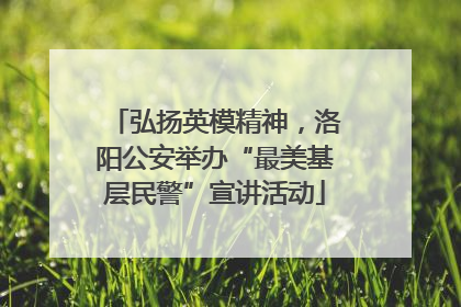 弘扬英模精神，洛阳公安举办“最美基层民警”宣讲活动