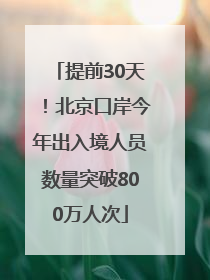 提前30天！北京口岸今年出入境人员数量突破800万人次