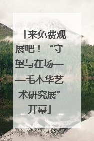 来免费观展吧！“守望与在场——毛本华艺术研究展”开幕